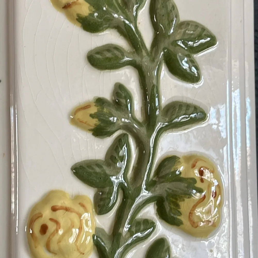 Retro Artistic Potteries California #308 Yellow Rose Art Deco Vase 7”
